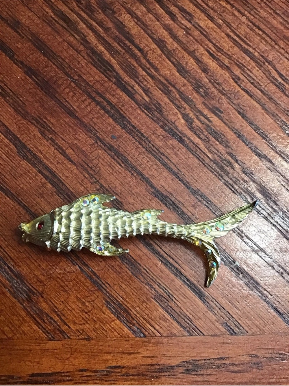 Vintage Aurora Borealis Fish Brooch